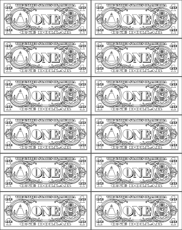 Money coloring pages to download and print for free