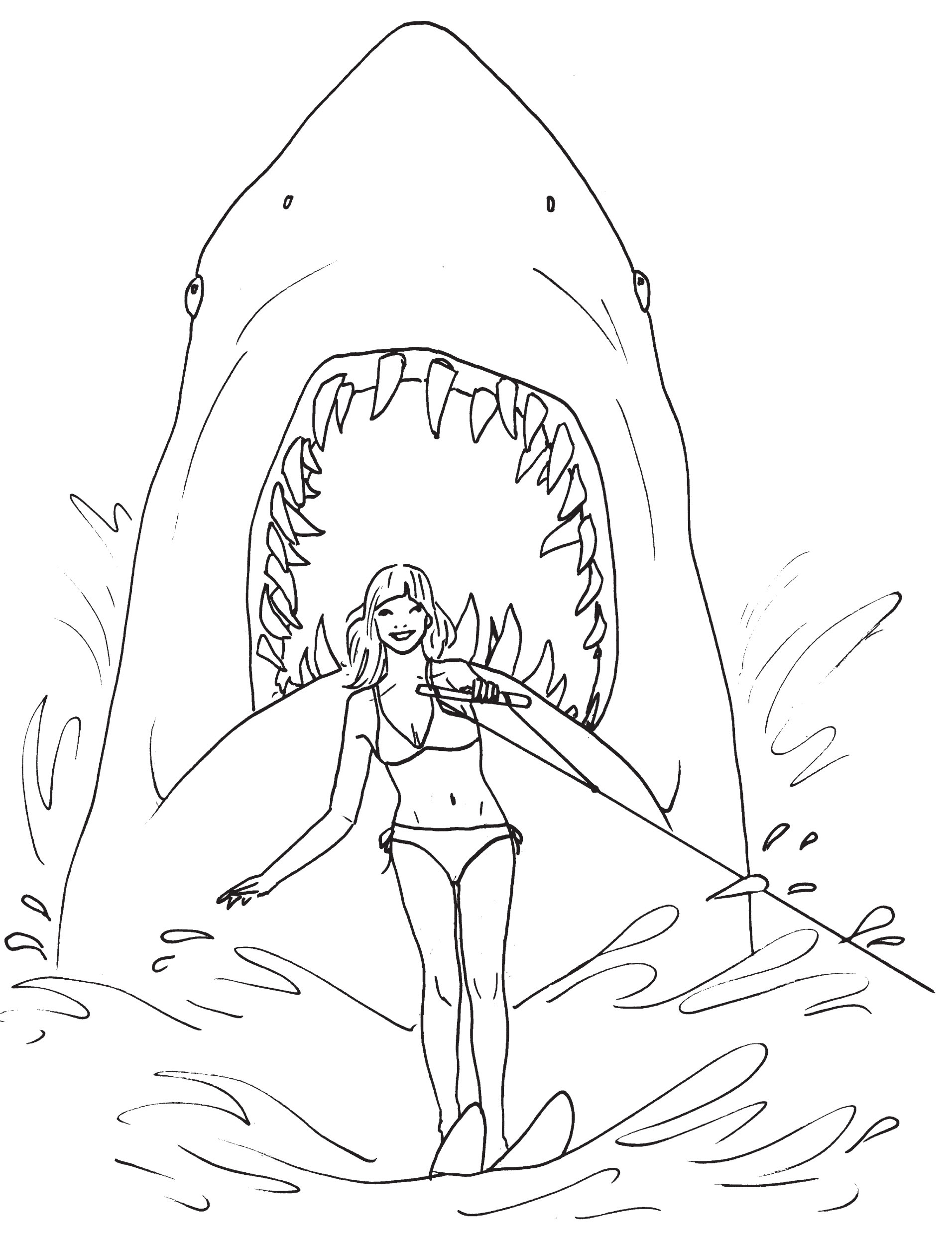 Great white shark coloring pages to download and print for ...