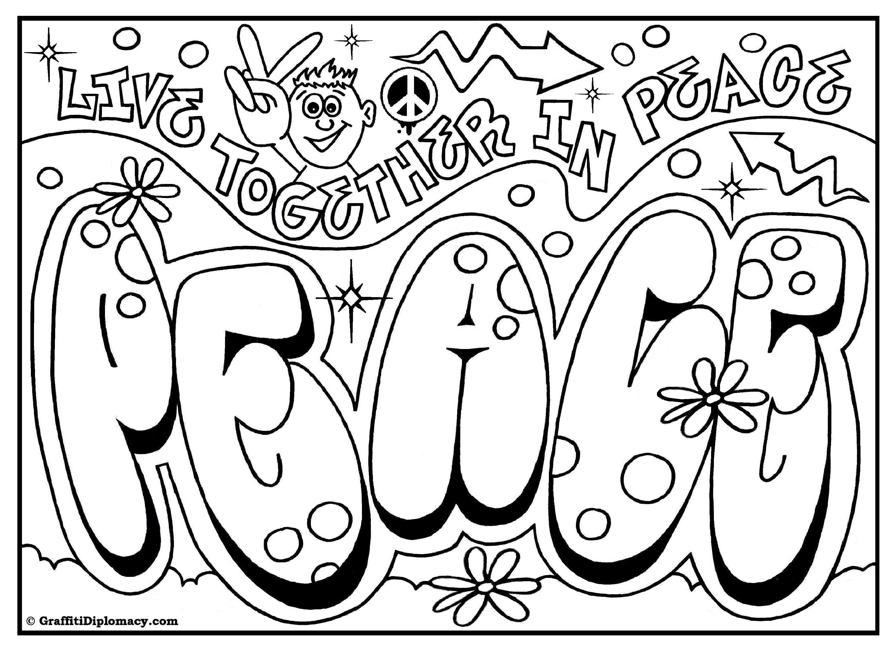 Graffiti coloring pages to download and print for free