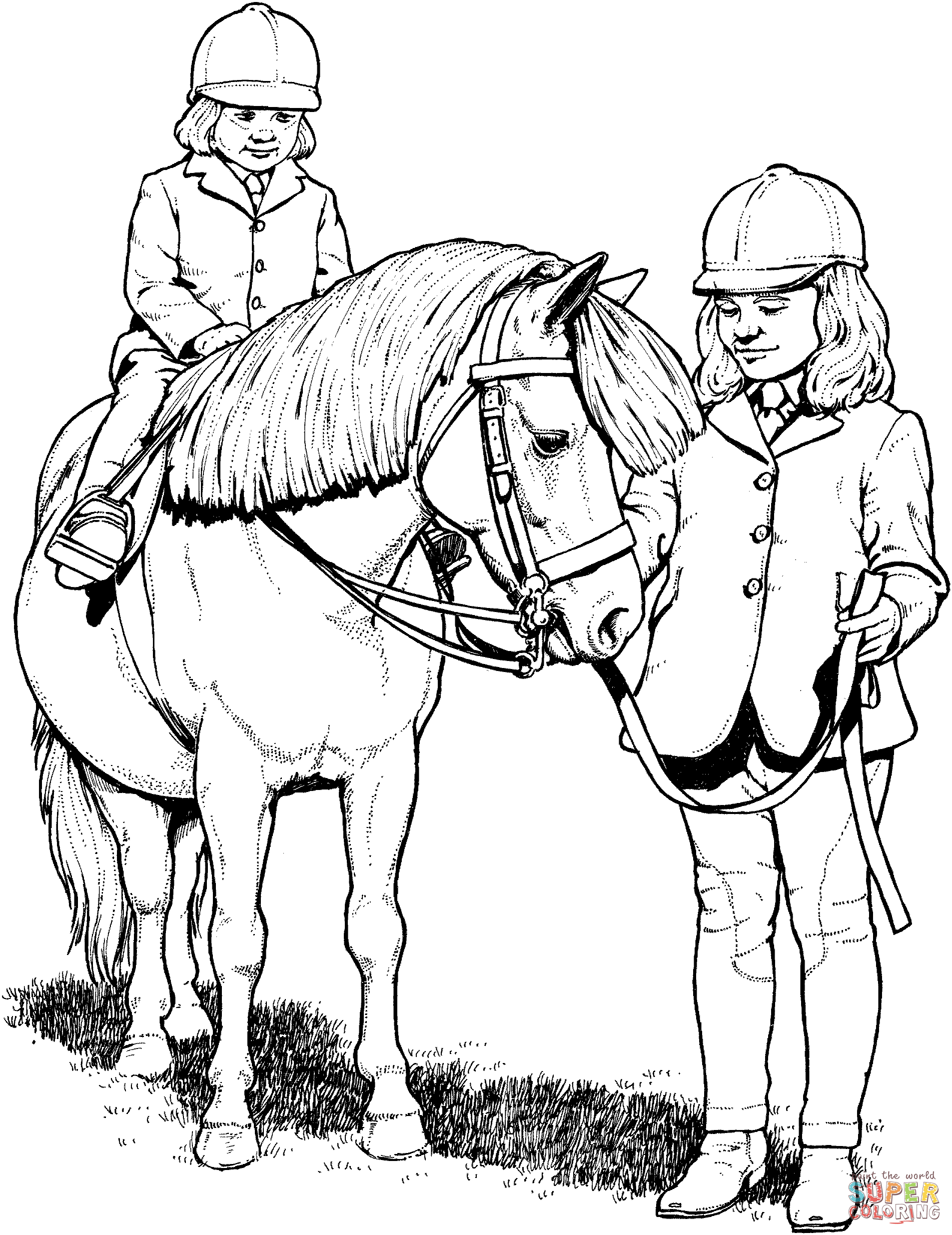 Horse riding coloring pages download and print for free