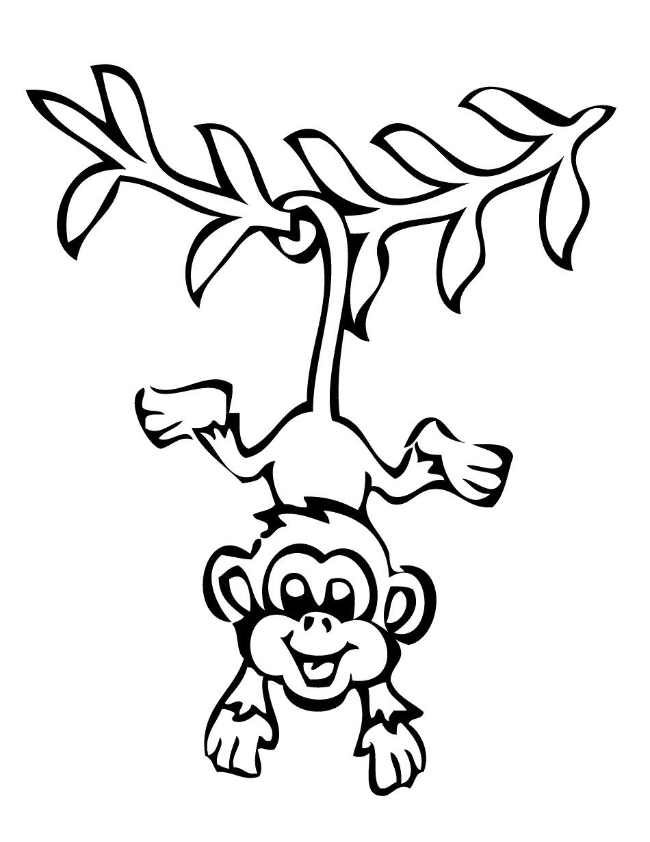 Cute monkey coloring pages to download and print for free