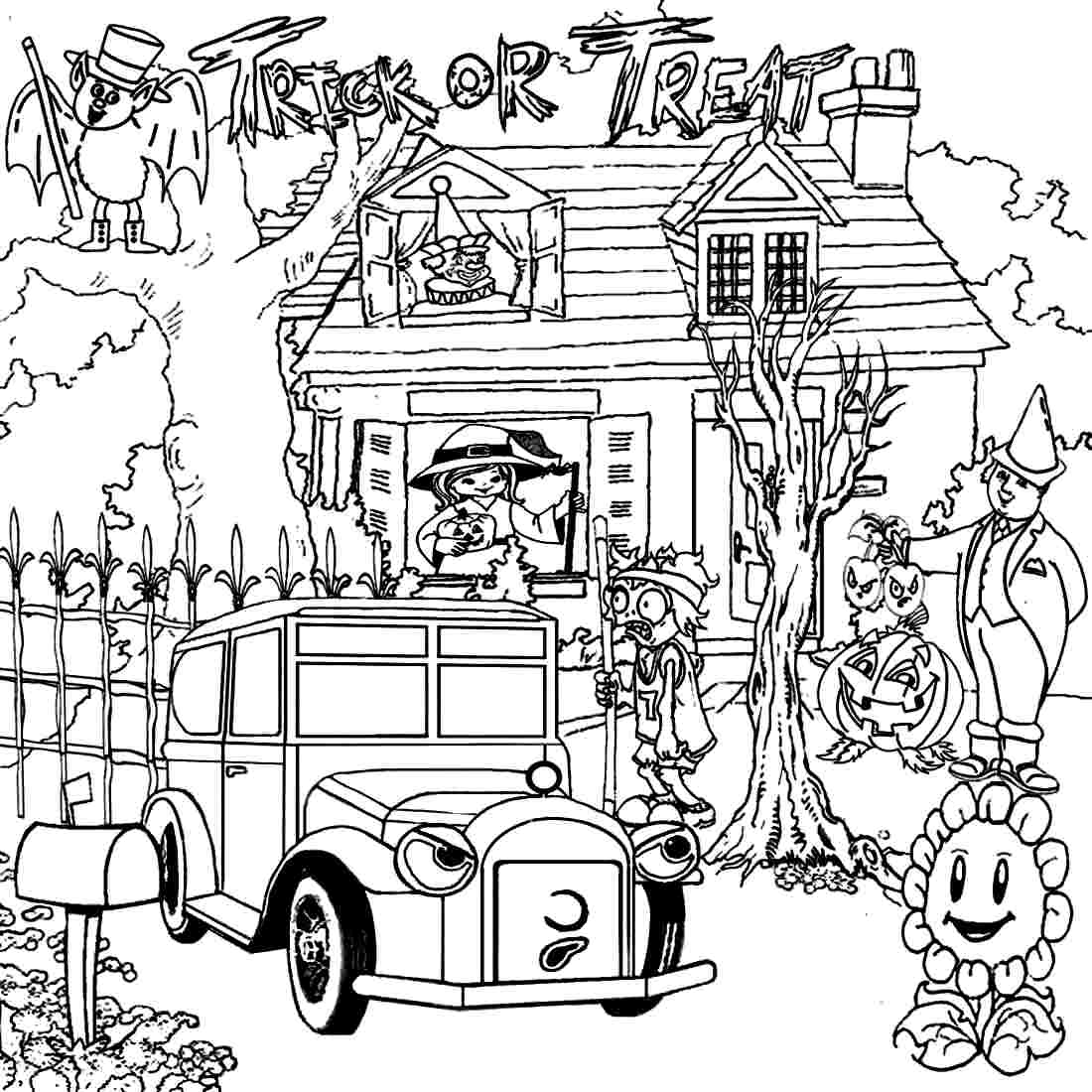 Scary haunted house coloring pages download and print for free