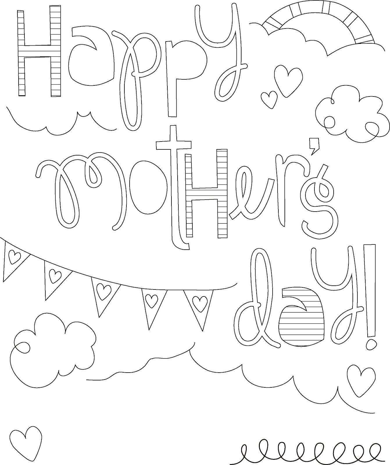 Happy mothers day coloring pages