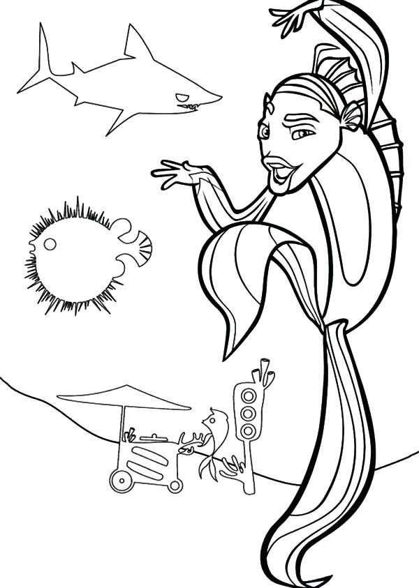 disney shark tale coloring pages - photo #20