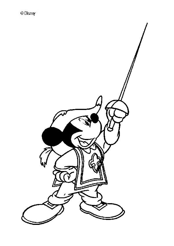 mickey mouse musketeer coloring pages download and print