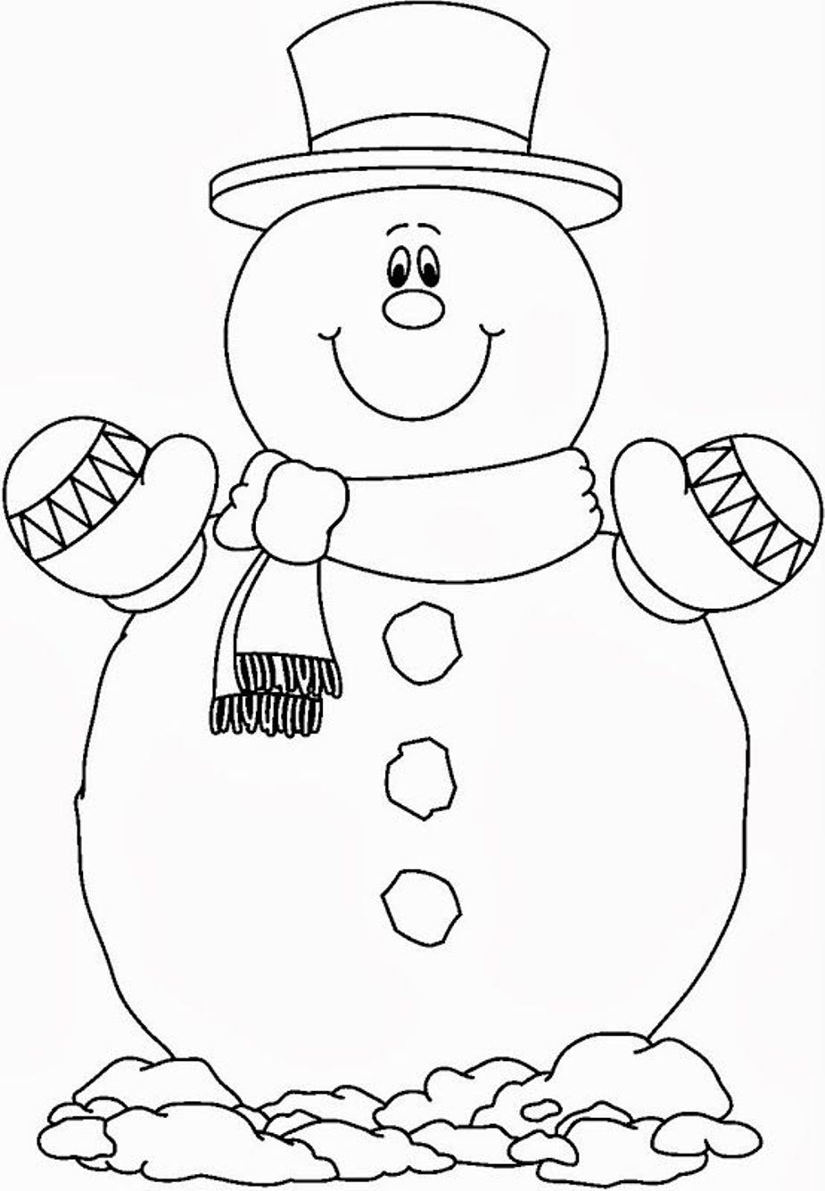 Snowman Free Printable Coloring Pages