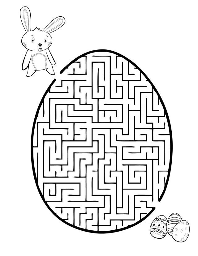 Easter maze coloring pages download and print for free