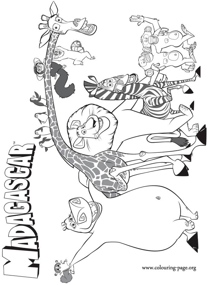 Madagascar coloring pages to download and print for free