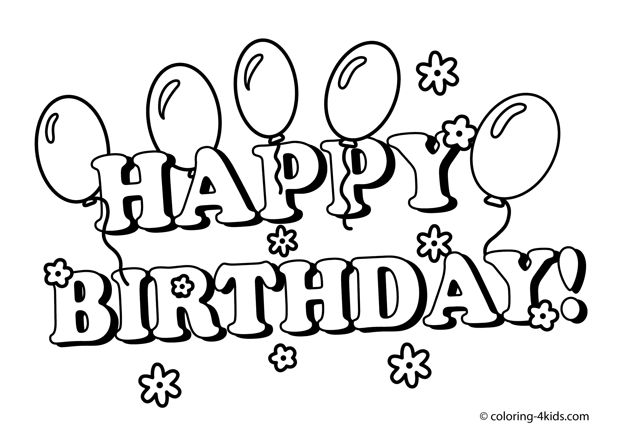 Free Printable Coloring Birthday Cards