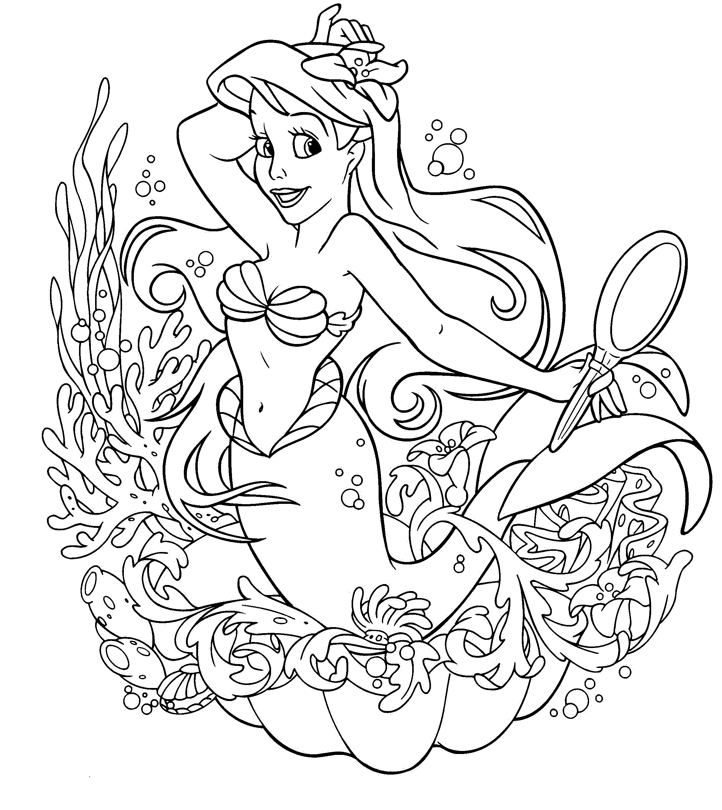 Disney princess coloring pages to print to download and