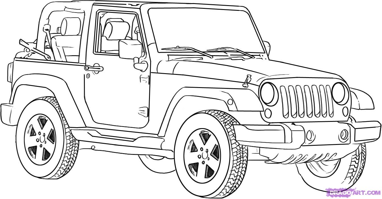 Kid Jeep Coloring Pages