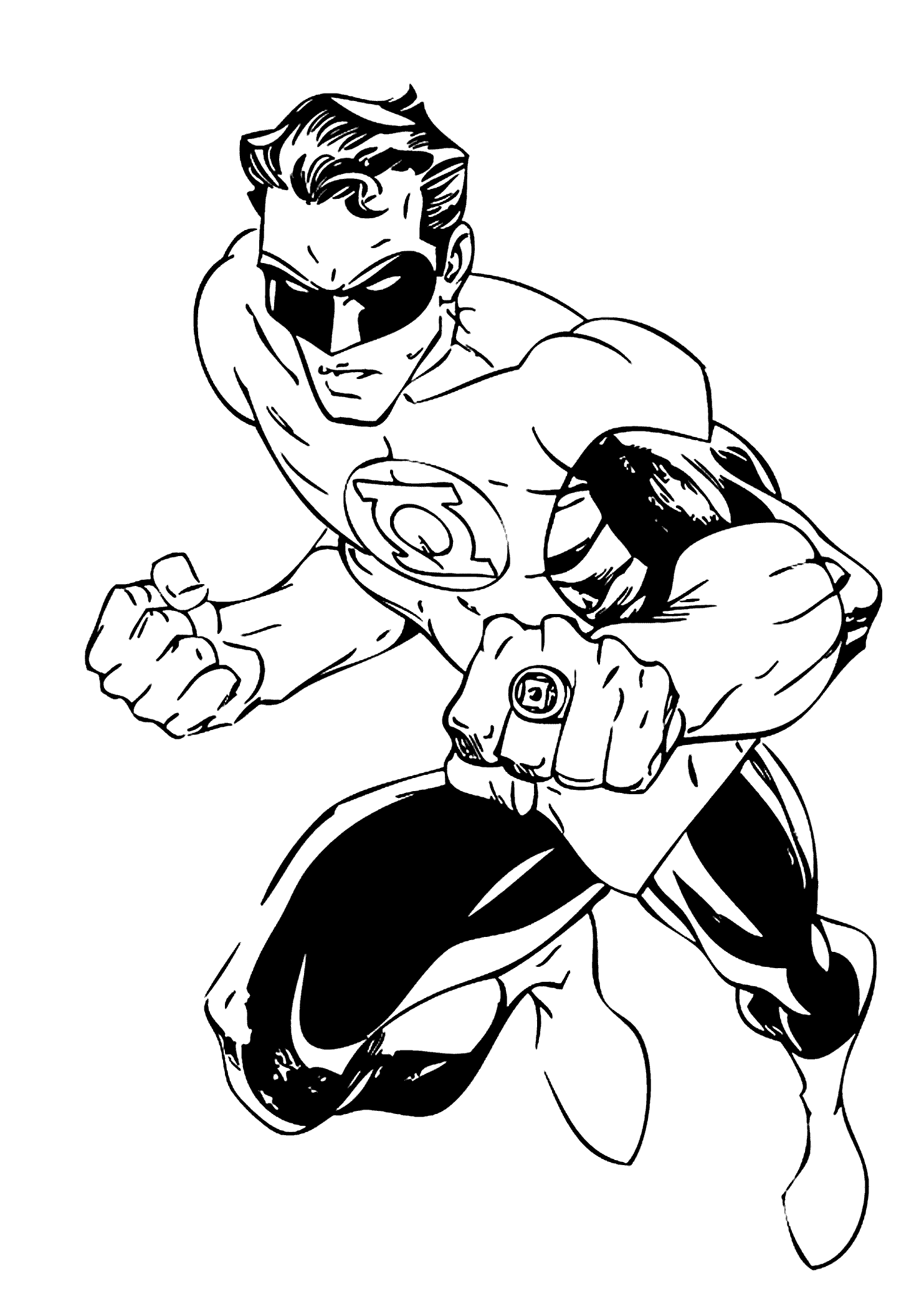 Cartoon Green Lantern Coloring Pages Printable for Kids