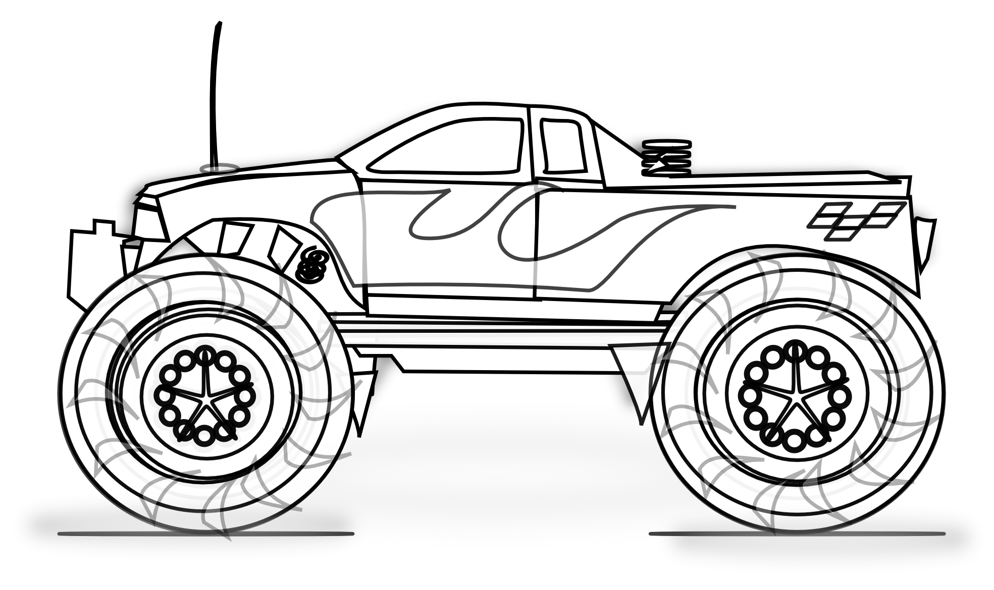 Monster truck coloring pages to download and print for free