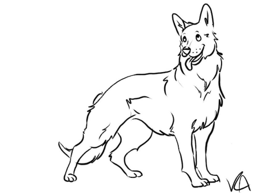 German shepherd coloring pages to download and print for free