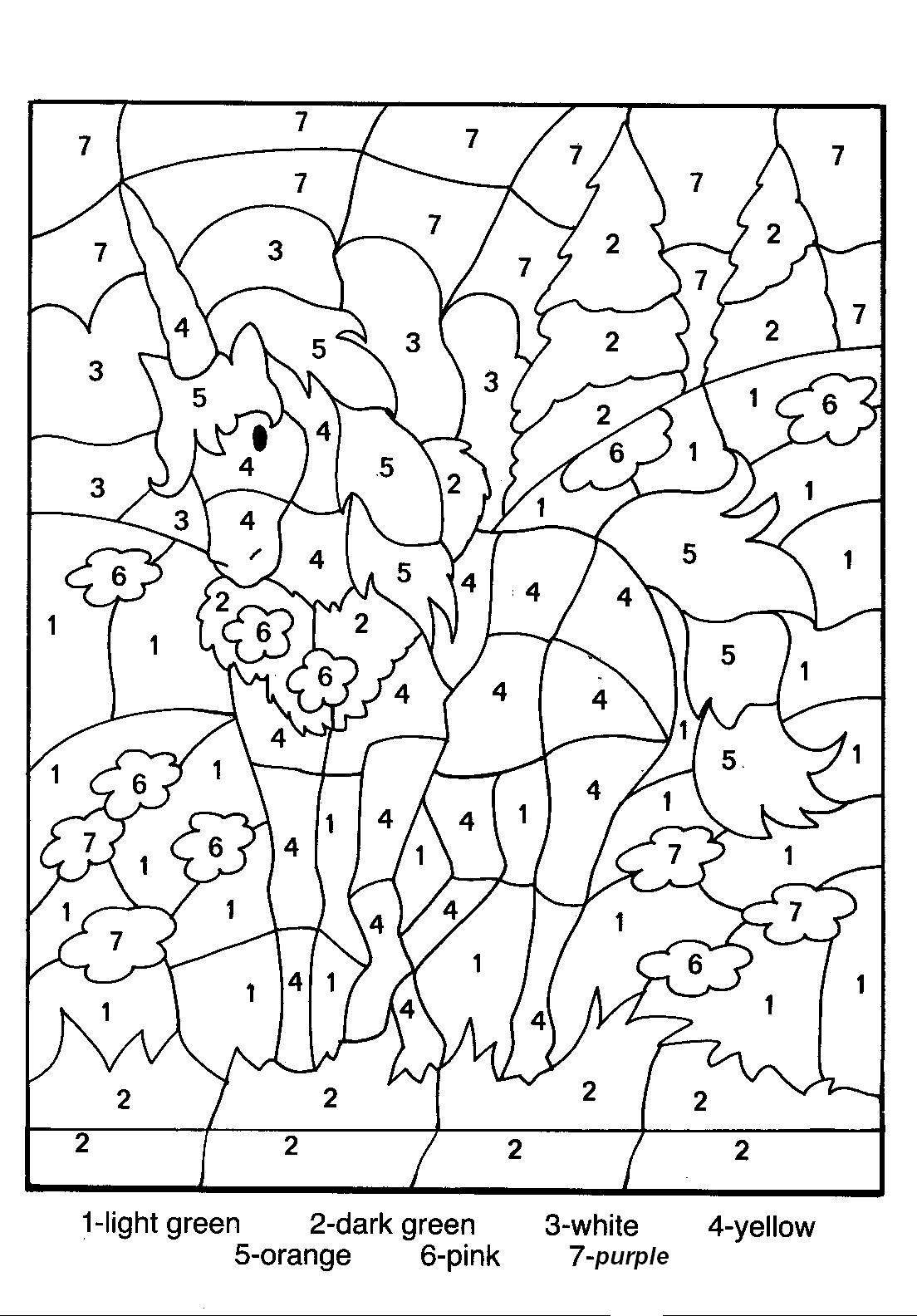 Color by number coloring pages to download and print for free