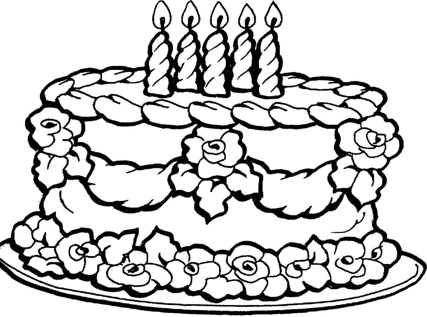 Cake coloring pages to download and print for free