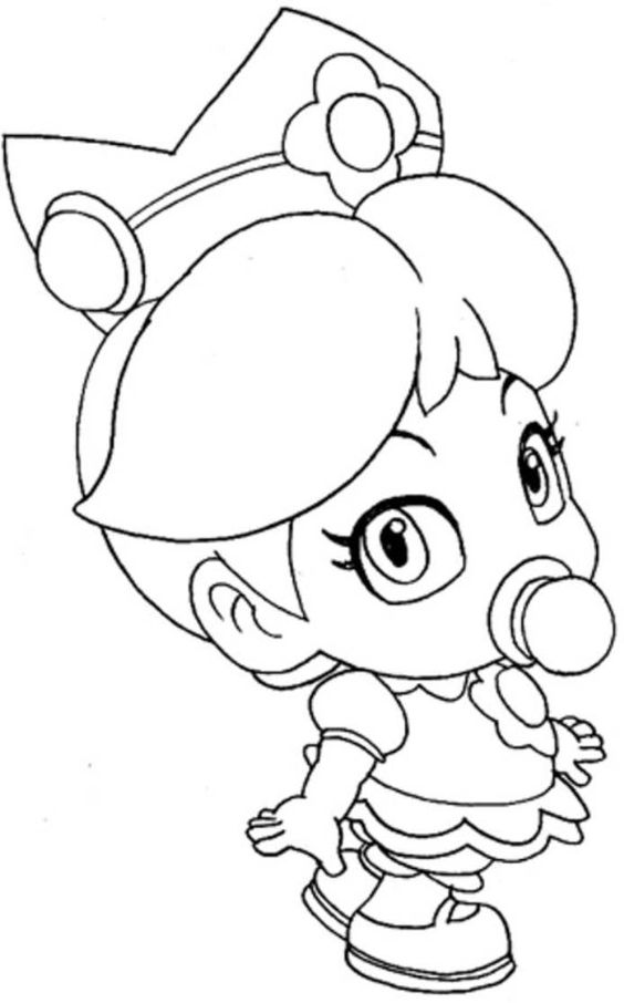 Cartoon Baby Princess Coloring Pages for Adult