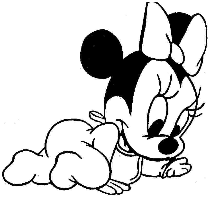 Baby minnie mouse coloring pages to download and print for