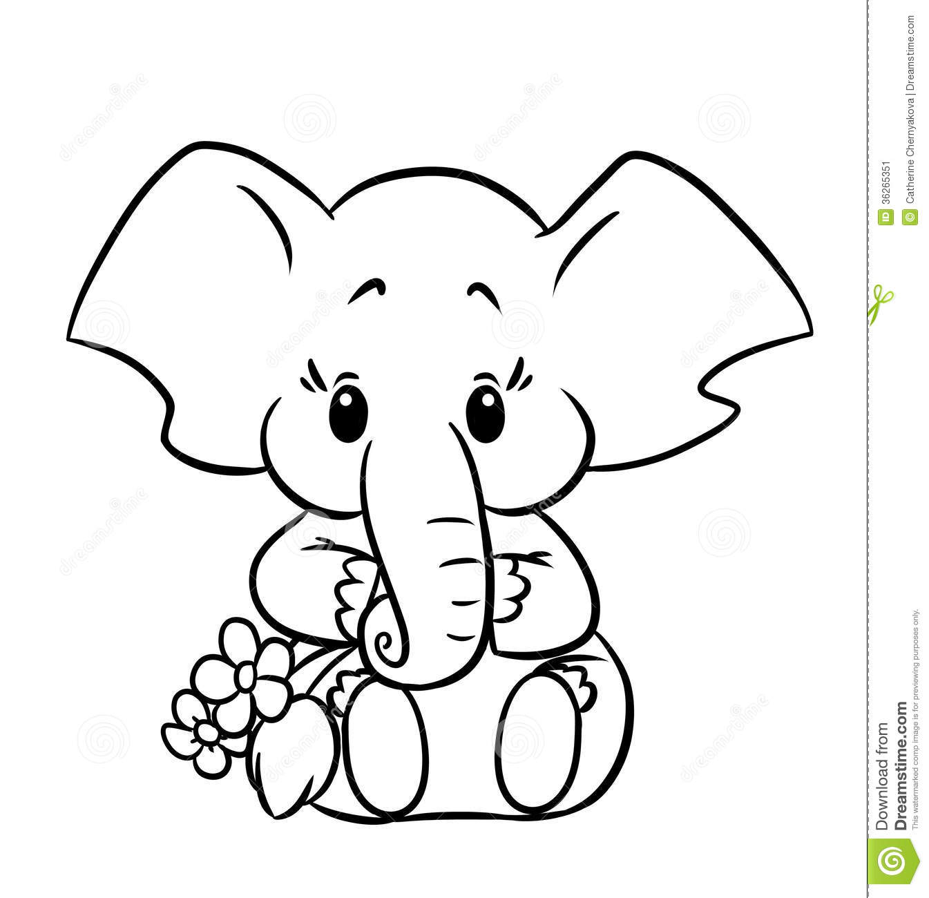 Baby elephant coloring pages to download and print for free