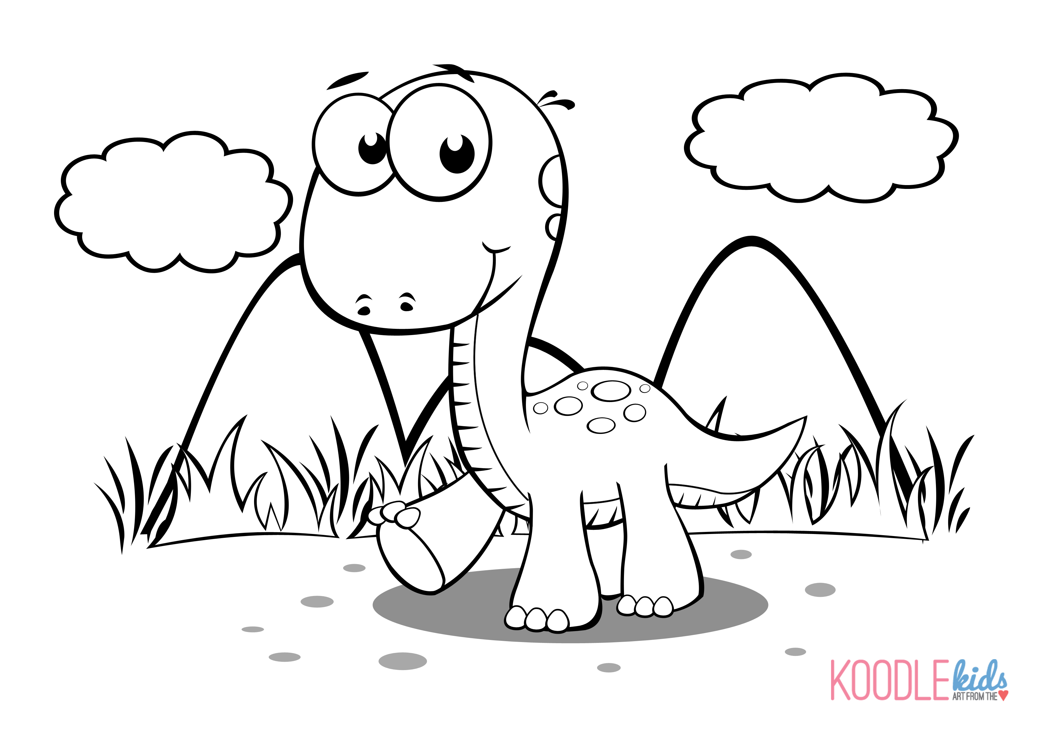 Baby dinosaur coloring pages to download and print for free