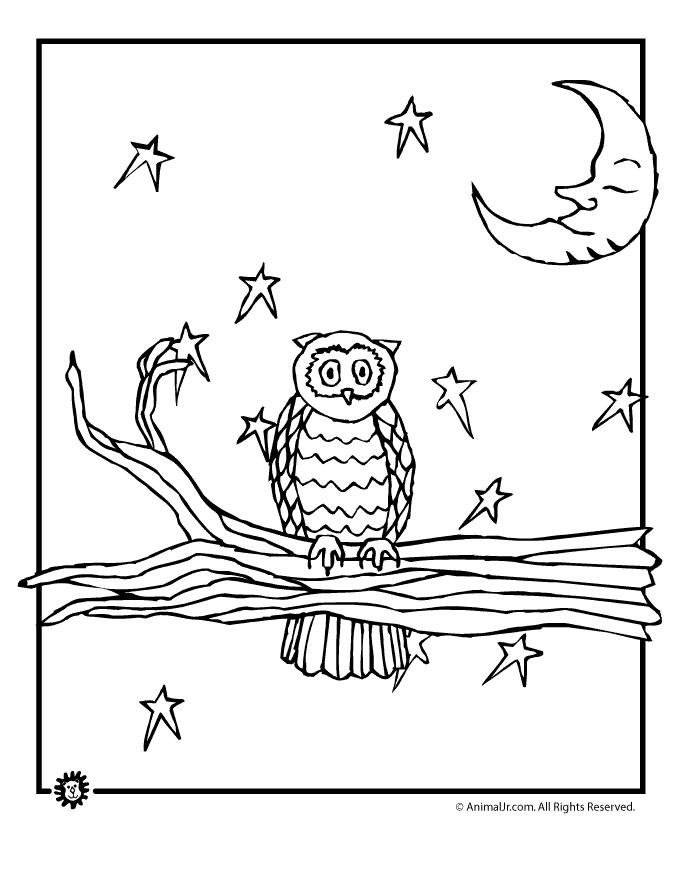 n is for night coloring pages - photo #13