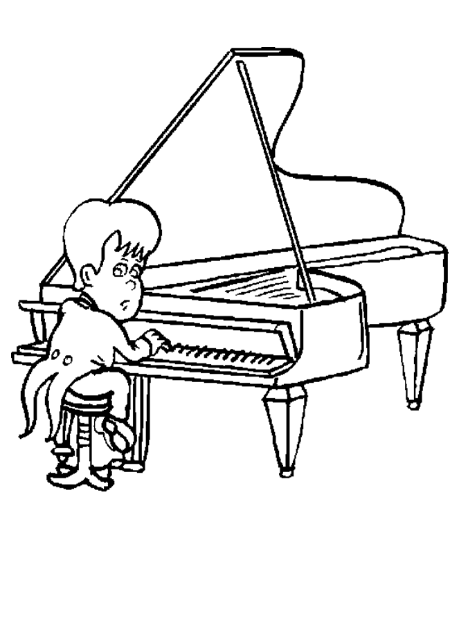 Piano coloring pages to download and print for free