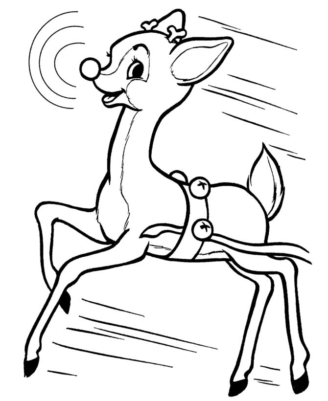 Rudolph reindeer coloring pages download and print for free