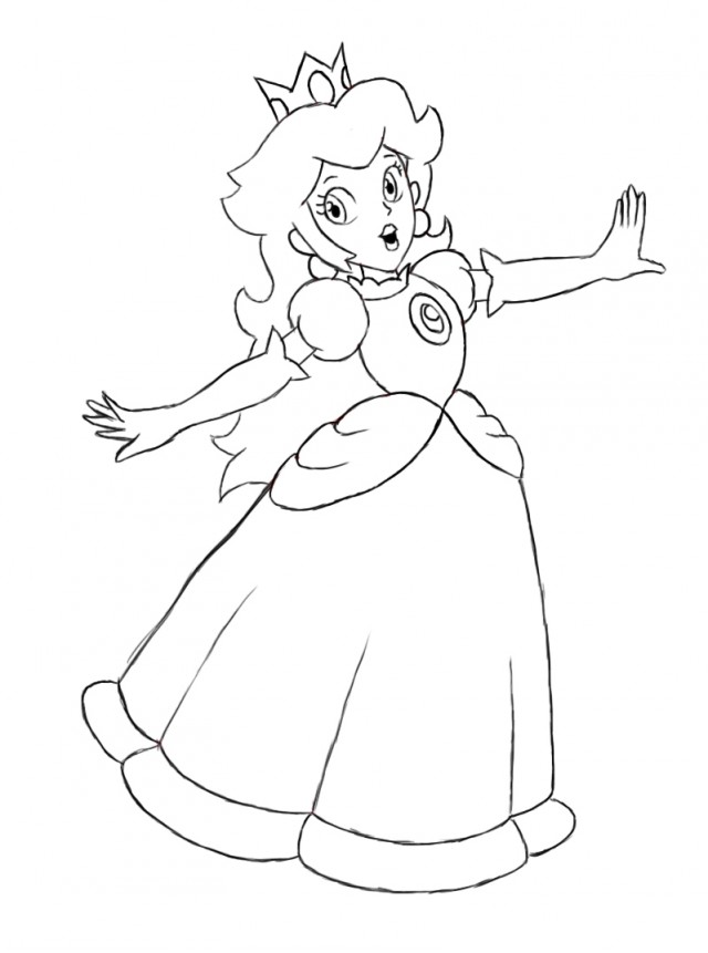 Princess Peach Coloring Pages To Download And Print For Free