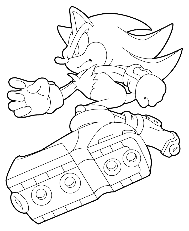 Shadow the hedgehog coloring pages to download and print for free