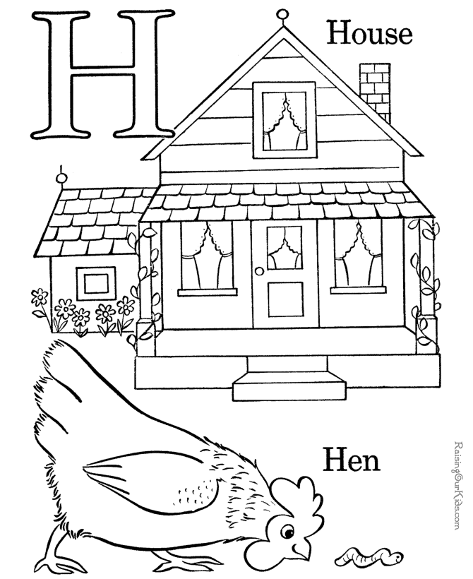 Letter h coloring pages to download and print for free