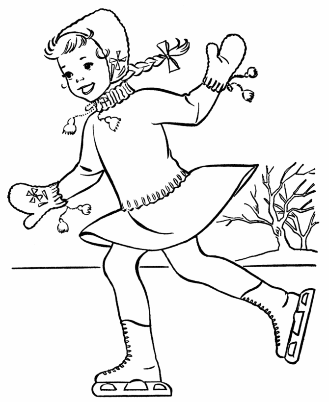 Ice skating coloring pages to download and print for free