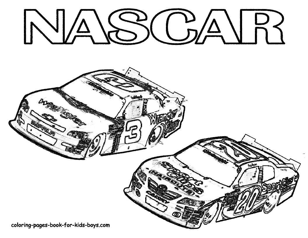 Nascar coloring pages to download and print for free