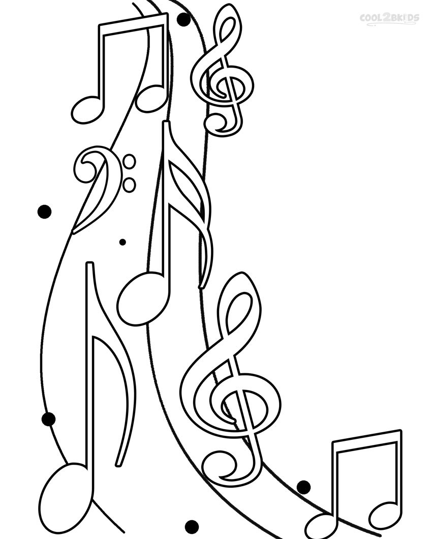 Music note coloring pages to download and print for free