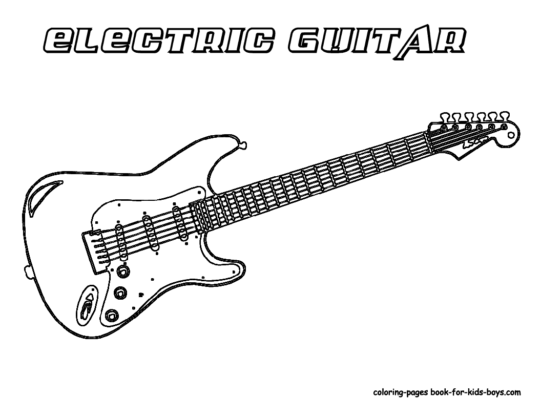 Guitar coloring pages to download and print for free