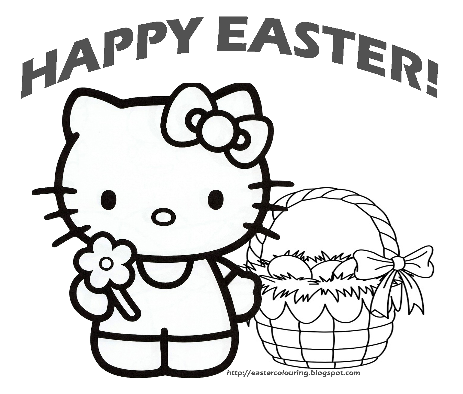 Kitty Easter Coloring Pages Free Large