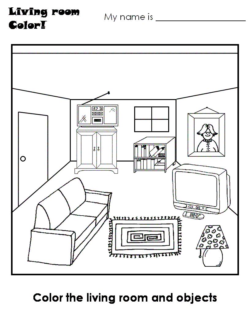rooms in a house coloring pages - photo #20