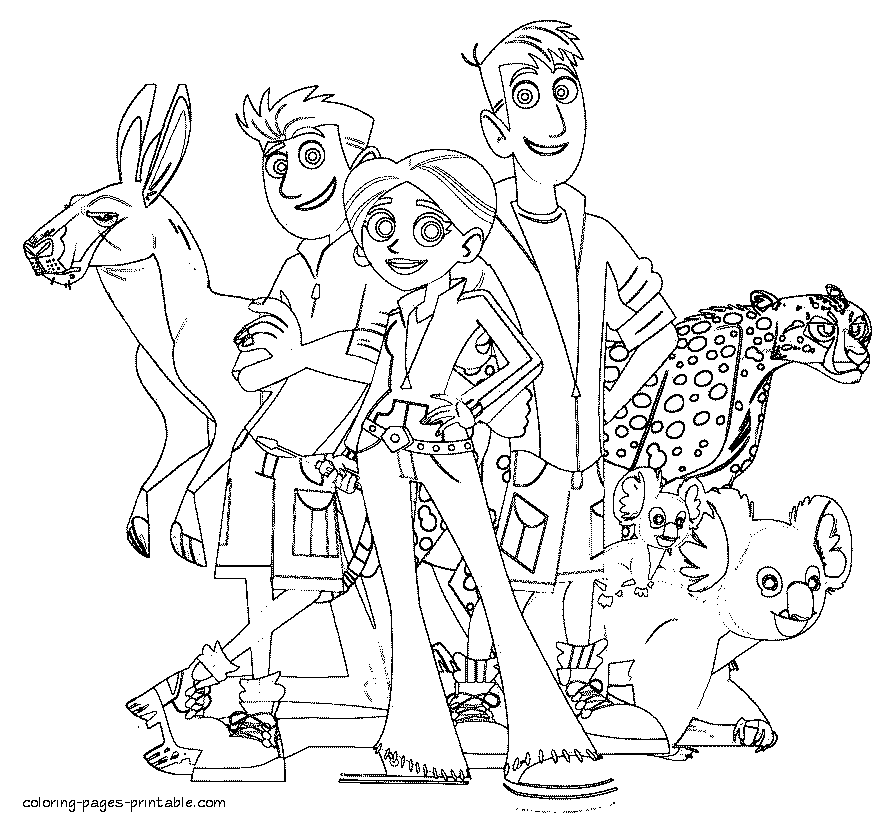 Cartoon Wild Kratts Coloring Pages Printable for Adult