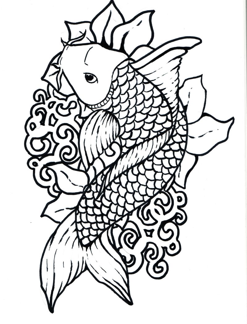 Koi fish coloring pages to download and print for free