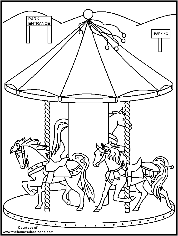 Cartoon Carnival Coloring Pages 