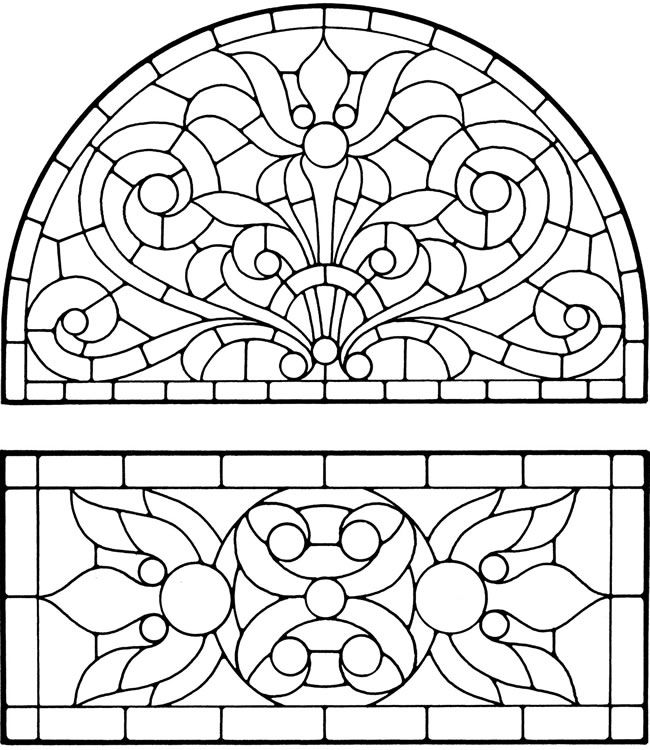 Stained glass window coloring pages download and print for ...
