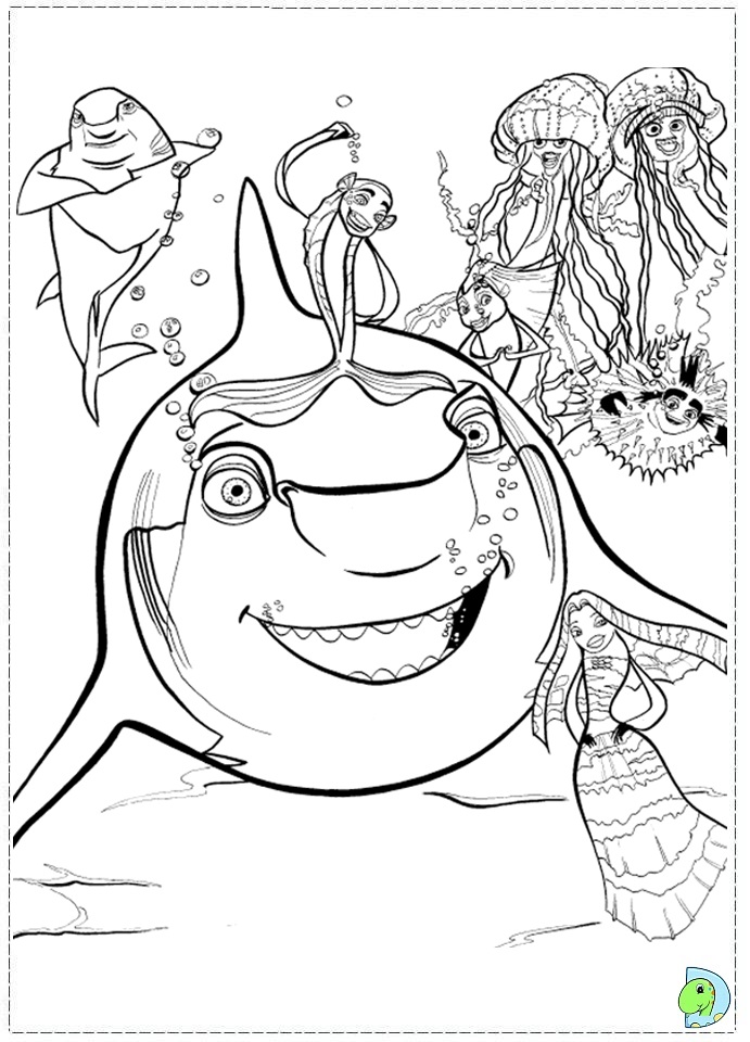 disney shark tale coloring pages - photo #2