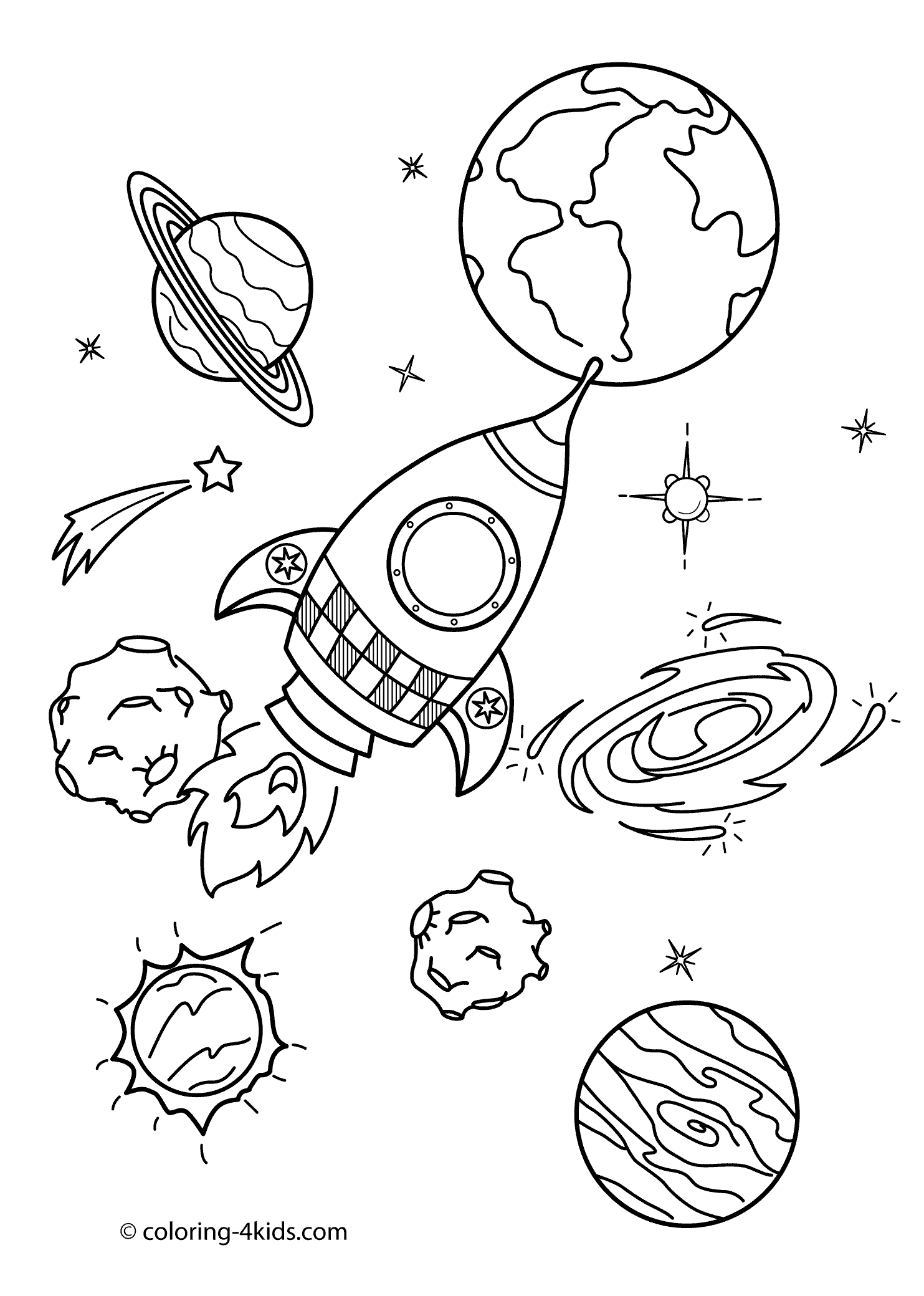 Space Coloring Pages Free Printable - Free Printable Templates