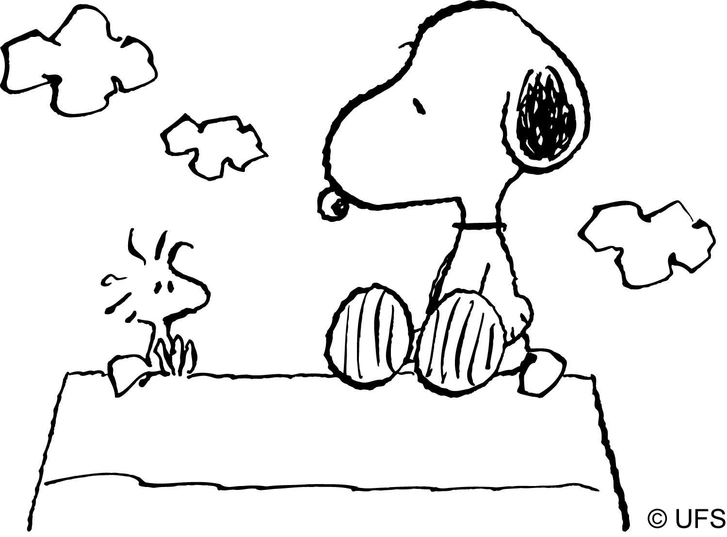 Snoopy coloring pages to download and print for free