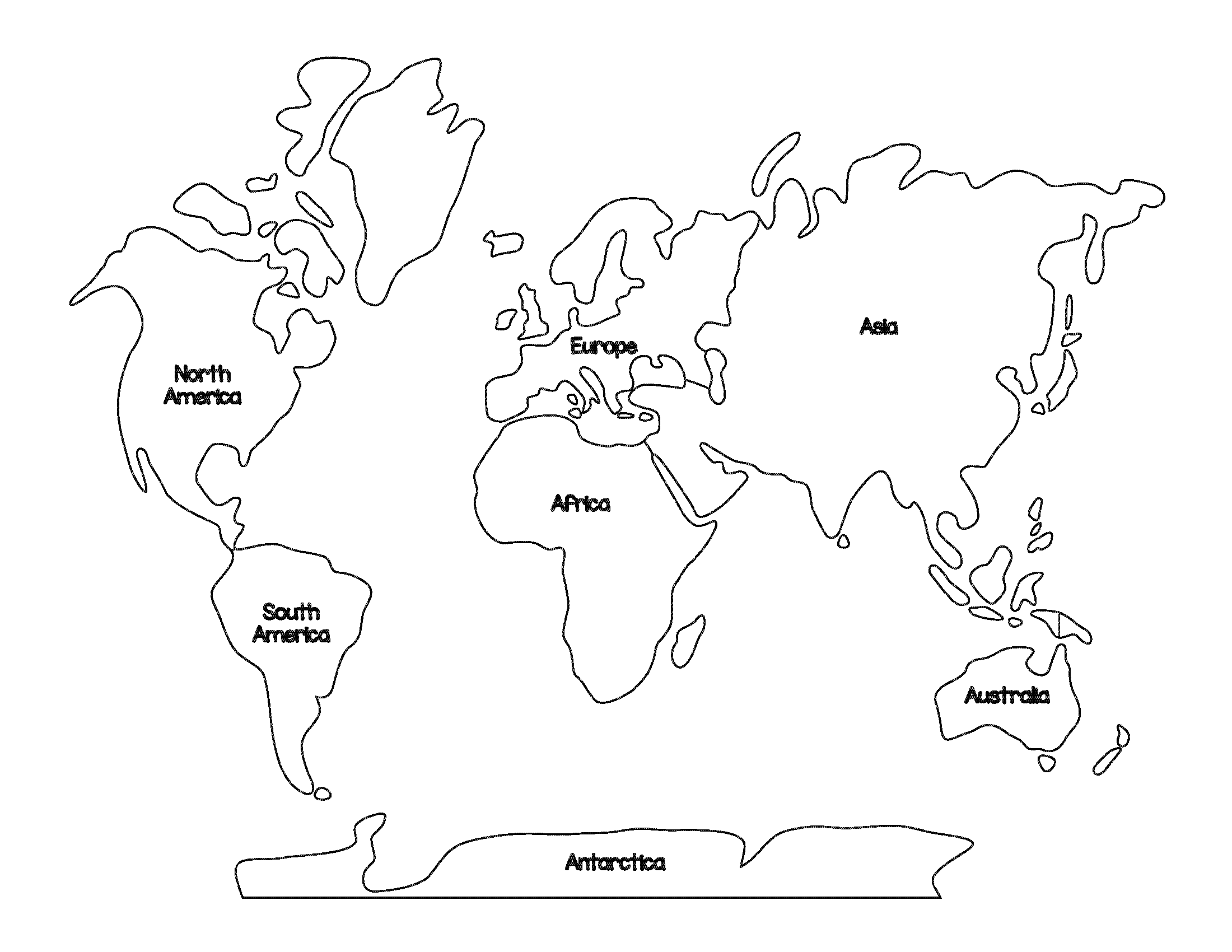 364 Simple World Map Coloring Page for Kids