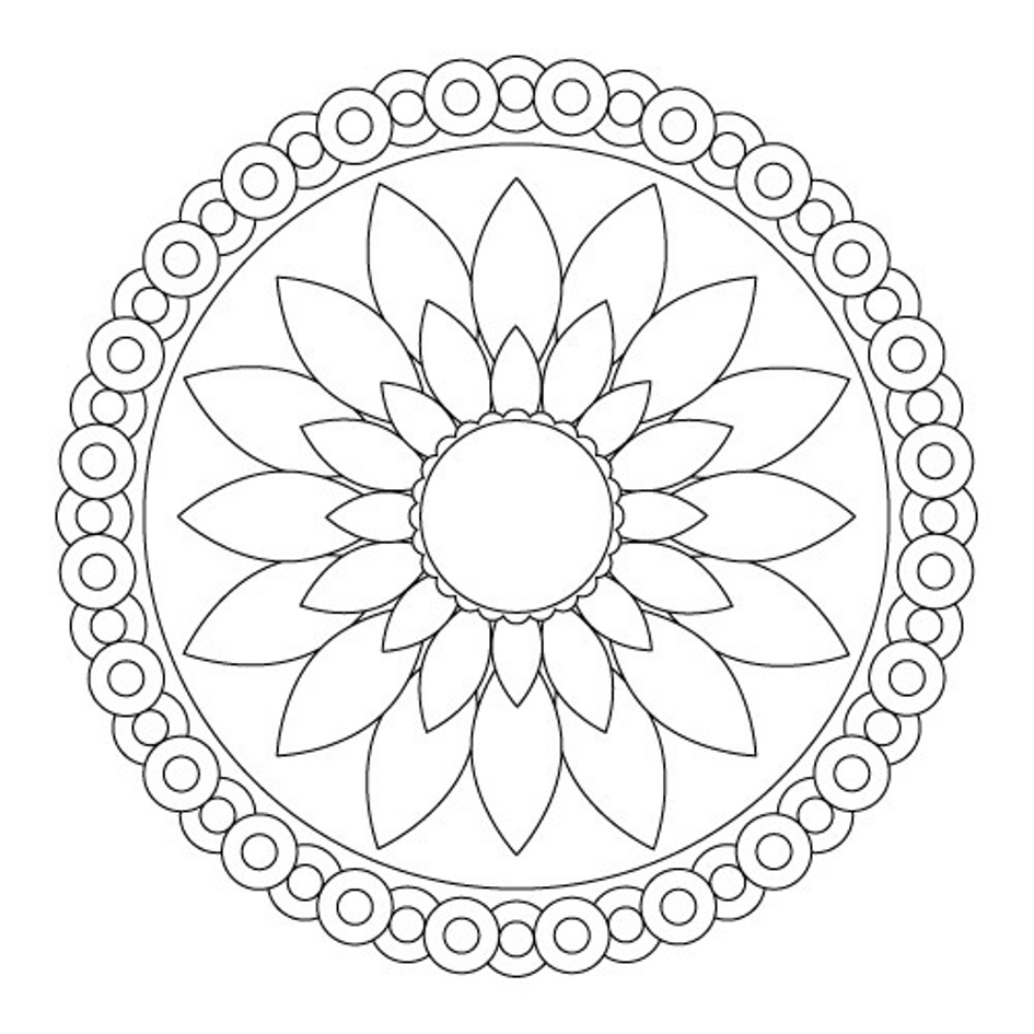 mandala flowers coloring pages - photo #19