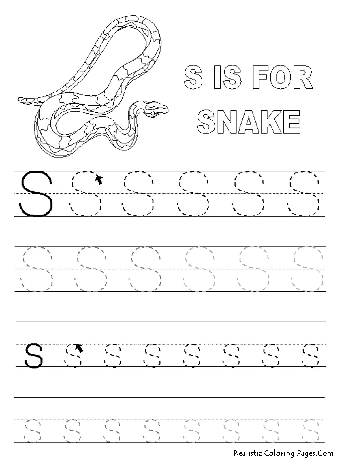 Letter Tracing Coloring Pages