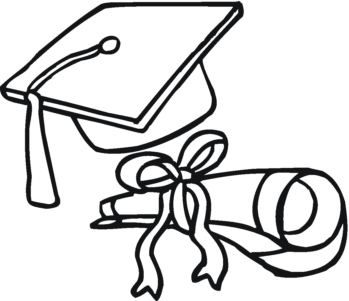 Graduation Cap And Diploma Coloring Pages Coloring Pages