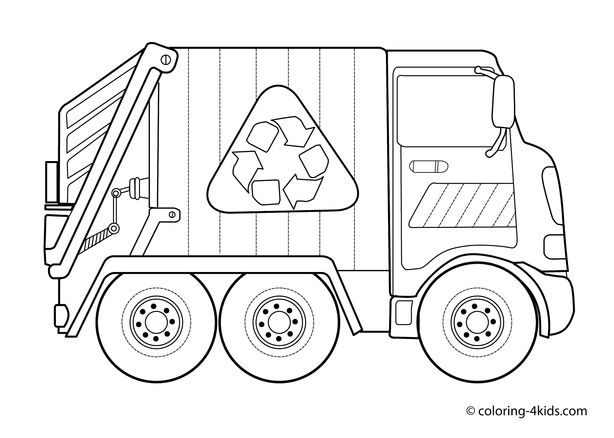 Dump truck coloring pages to download and print for free