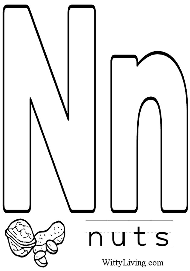 Letter n coloring pages to download and print for free