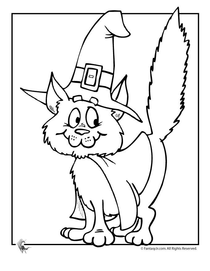 277 Animal Scary Halloween Cat Coloring Pages with Animal character